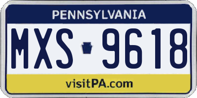 PA license plate MXS9618