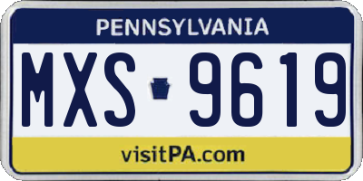 PA license plate MXS9619