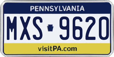 PA license plate MXS9620
