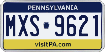 PA license plate MXS9621