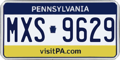 PA license plate MXS9629