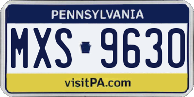 PA license plate MXS9630