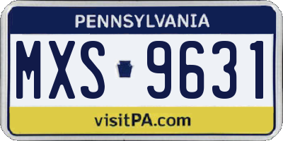 PA license plate MXS9631