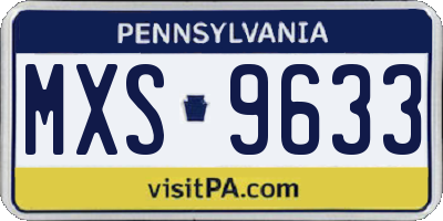 PA license plate MXS9633