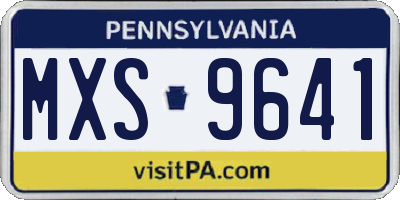 PA license plate MXS9641