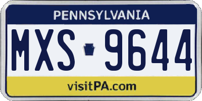 PA license plate MXS9644