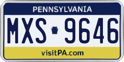 PA license plate MXS9646