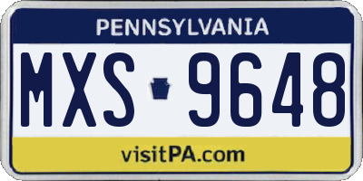 PA license plate MXS9648