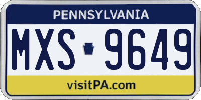 PA license plate MXS9649