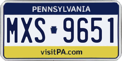 PA license plate MXS9651
