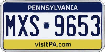 PA license plate MXS9653