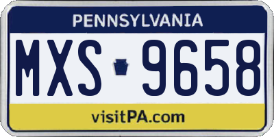 PA license plate MXS9658
