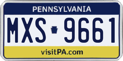 PA license plate MXS9661