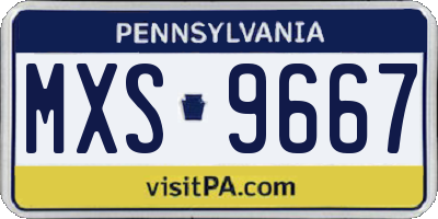 PA license plate MXS9667