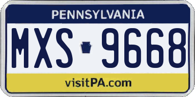 PA license plate MXS9668