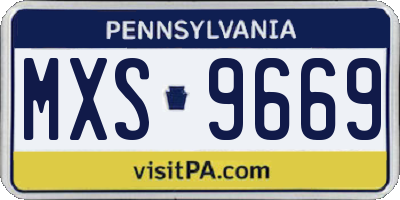 PA license plate MXS9669