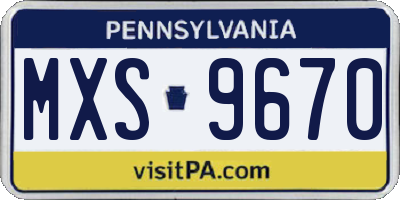 PA license plate MXS9670