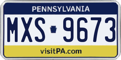 PA license plate MXS9673