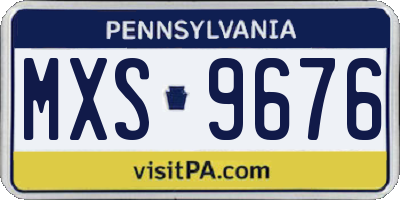 PA license plate MXS9676