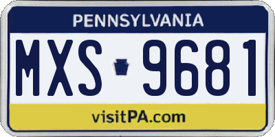 PA license plate MXS9681