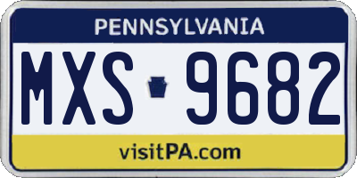 PA license plate MXS9682