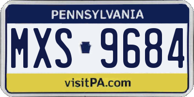 PA license plate MXS9684