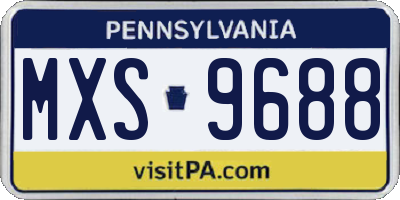 PA license plate MXS9688