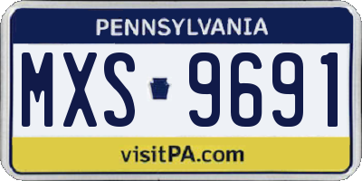 PA license plate MXS9691