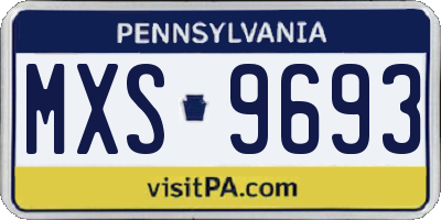 PA license plate MXS9693