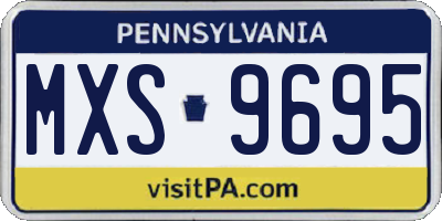 PA license plate MXS9695