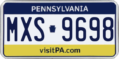 PA license plate MXS9698