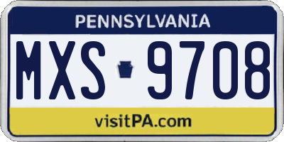 PA license plate MXS9708