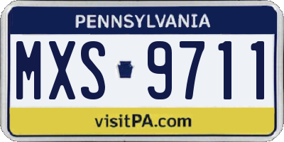 PA license plate MXS9711