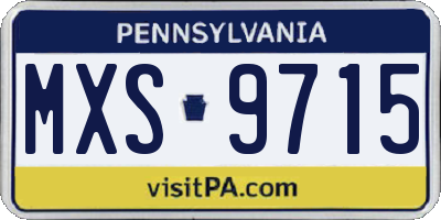 PA license plate MXS9715