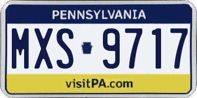 PA license plate MXS9717