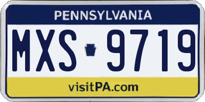 PA license plate MXS9719