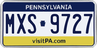 PA license plate MXS9727