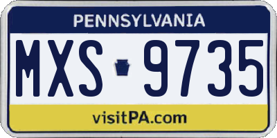 PA license plate MXS9735