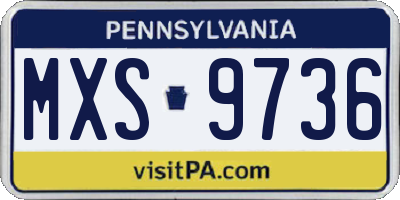 PA license plate MXS9736