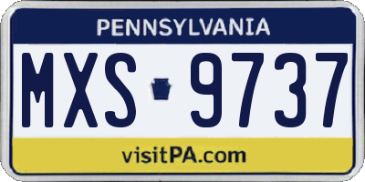 PA license plate MXS9737