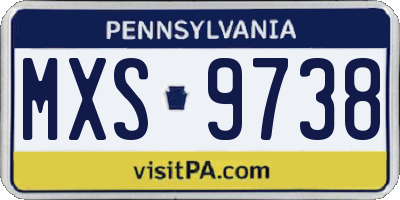 PA license plate MXS9738