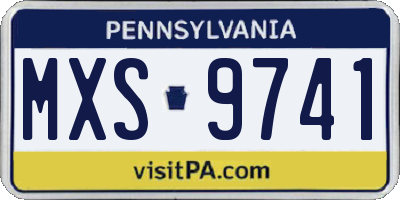 PA license plate MXS9741