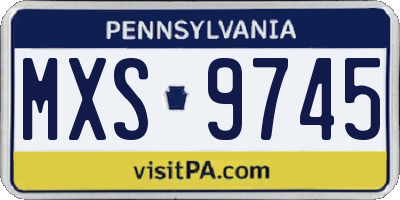 PA license plate MXS9745