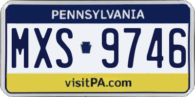 PA license plate MXS9746
