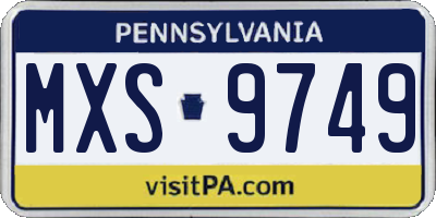 PA license plate MXS9749