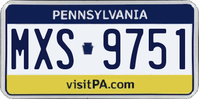 PA license plate MXS9751