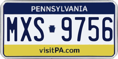 PA license plate MXS9756