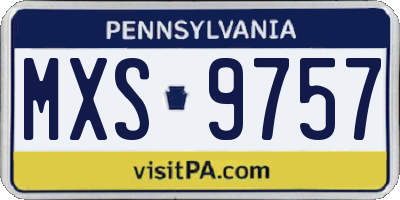 PA license plate MXS9757