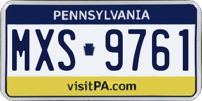 PA license plate MXS9761