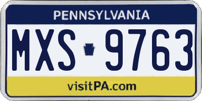 PA license plate MXS9763